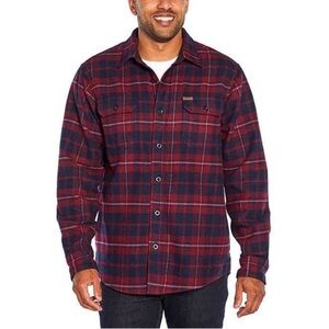 Orvis Big Bear Sangria Red and Blue Plaid Shirt Jacket